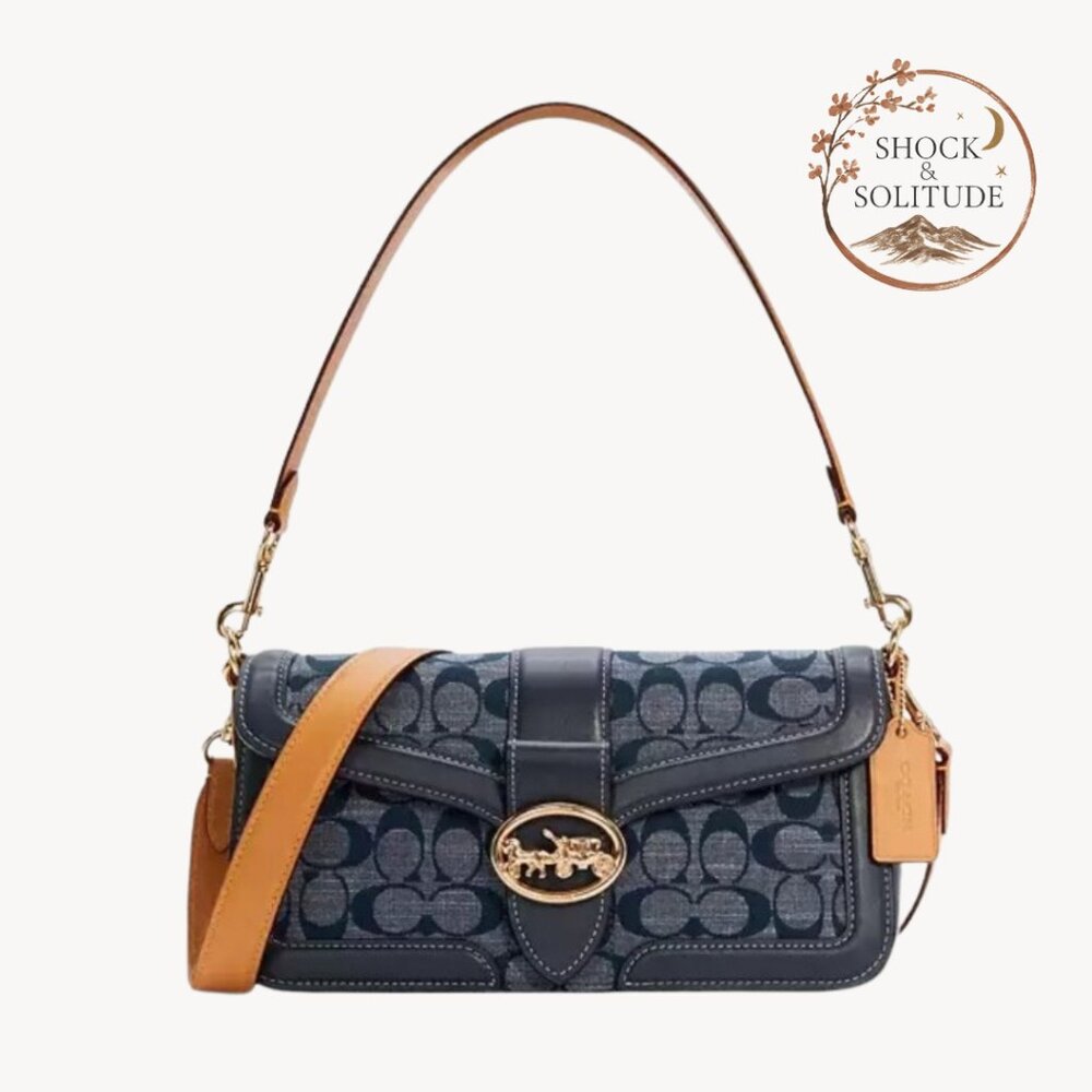 Coach Georgie Shoulder Bag | Chambray Denim (C4064) | Crossbody Strap | LIKE NEW - Picture 6 of 15